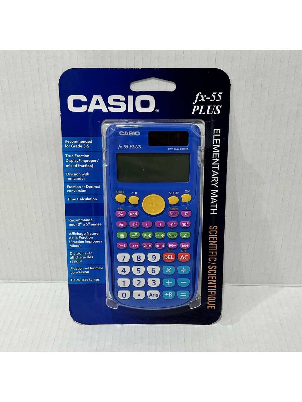 Casio FX-55 Plus Scientific Elementary Math Calculator (Grade 3-5) New & Sealed